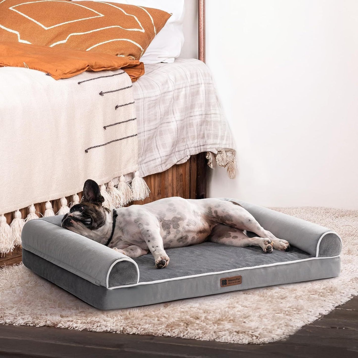 MEWOOFUN Orthopedic Dog Bed for Medium & Large Dogs, 40"x30", Waterproof Cover