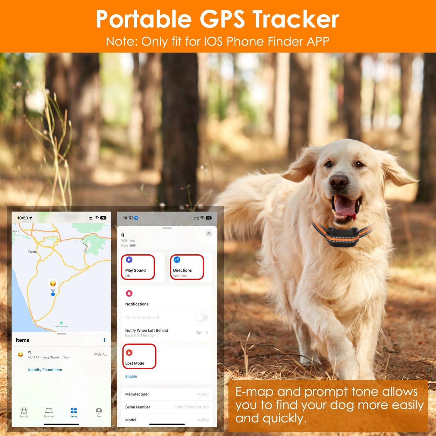 2-in-1 GPS Dog Fence & Tracker Collar – 32–2887FT, Waterproof