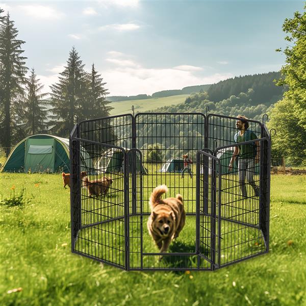 Heavy-Duty 8-Piece Metal Pet Playpen