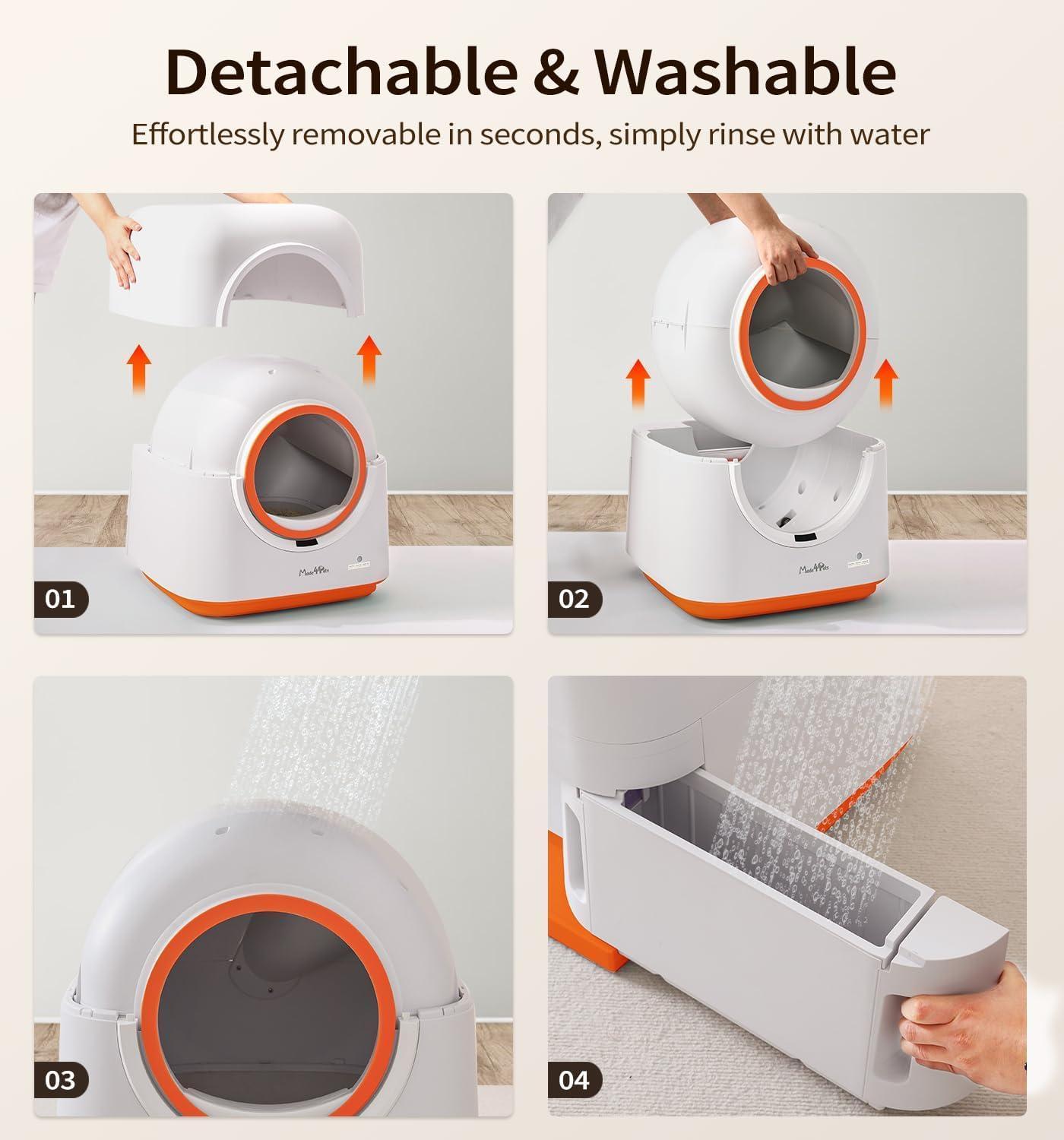 Smart 60L Automatic Cat Litter Box – App Control & Deodorizing