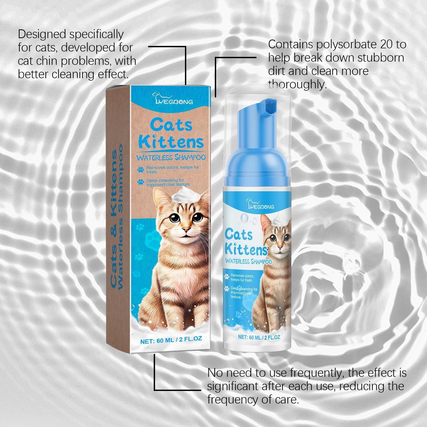Yegebang Cat Cleaning Mousse – Mild Non-Irritating Pet Cleaning Foam