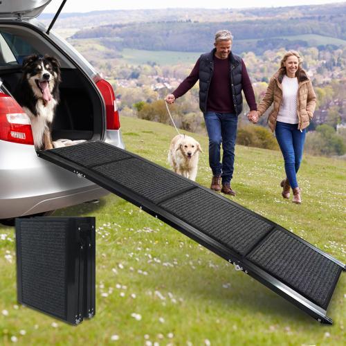 Foldable Extra-Wide Pet Car Ramp – Non-Slip, 71"x20", for Dogs up to 250 lbs