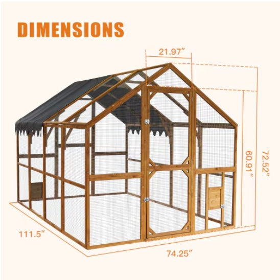 Outdoor Chicken Coop - Large Kitten Playpen, Upgraded Waterproof Cover