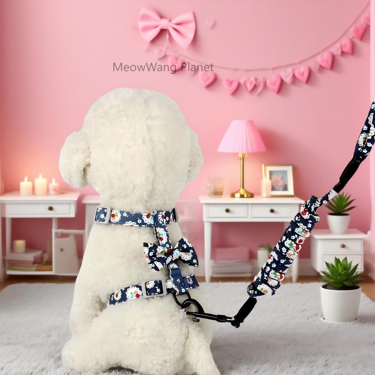 Japanese-Style Adjustable Pet Harness & Leash Set – Cats & Small Dogs