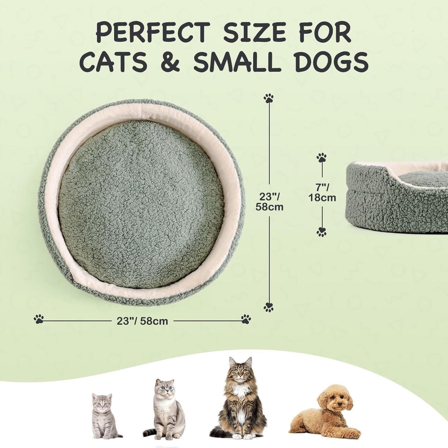 Mewoo Washable Pet Bed For Cats & Small Dogs