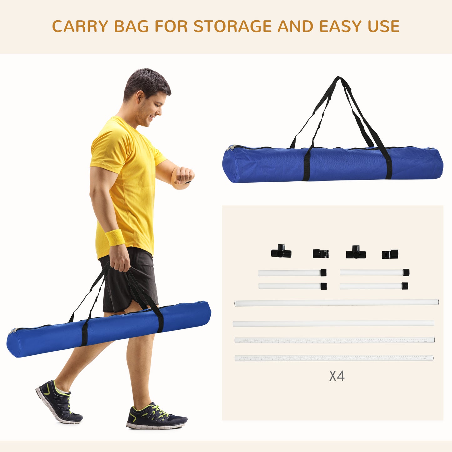 4-Piece Dog Agility Training Set with Adjustable Jumping Poles
