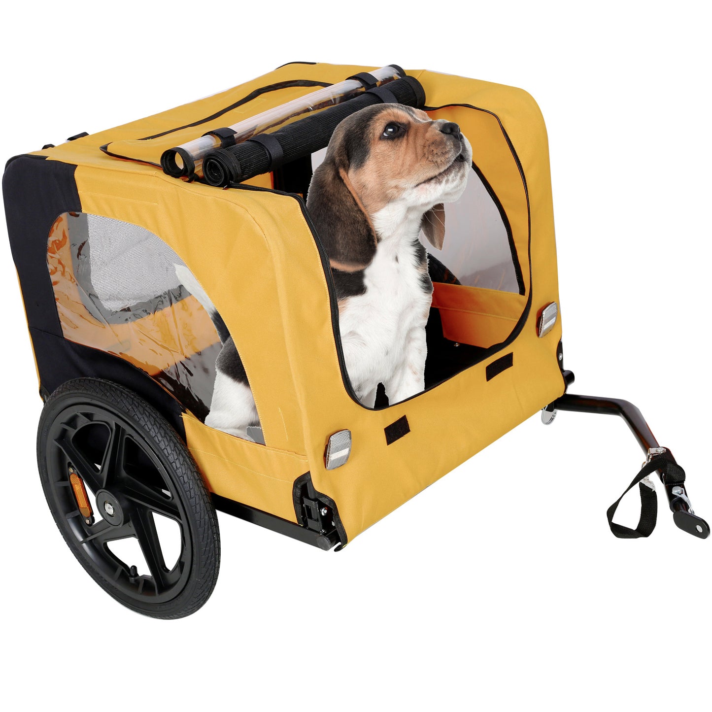 Yellow Foldable Pet Stroller & Bike Carrier