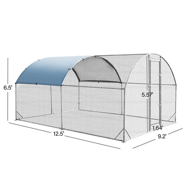 Upgraded Large Metal Chicken Coop with Steel Wire Mesh