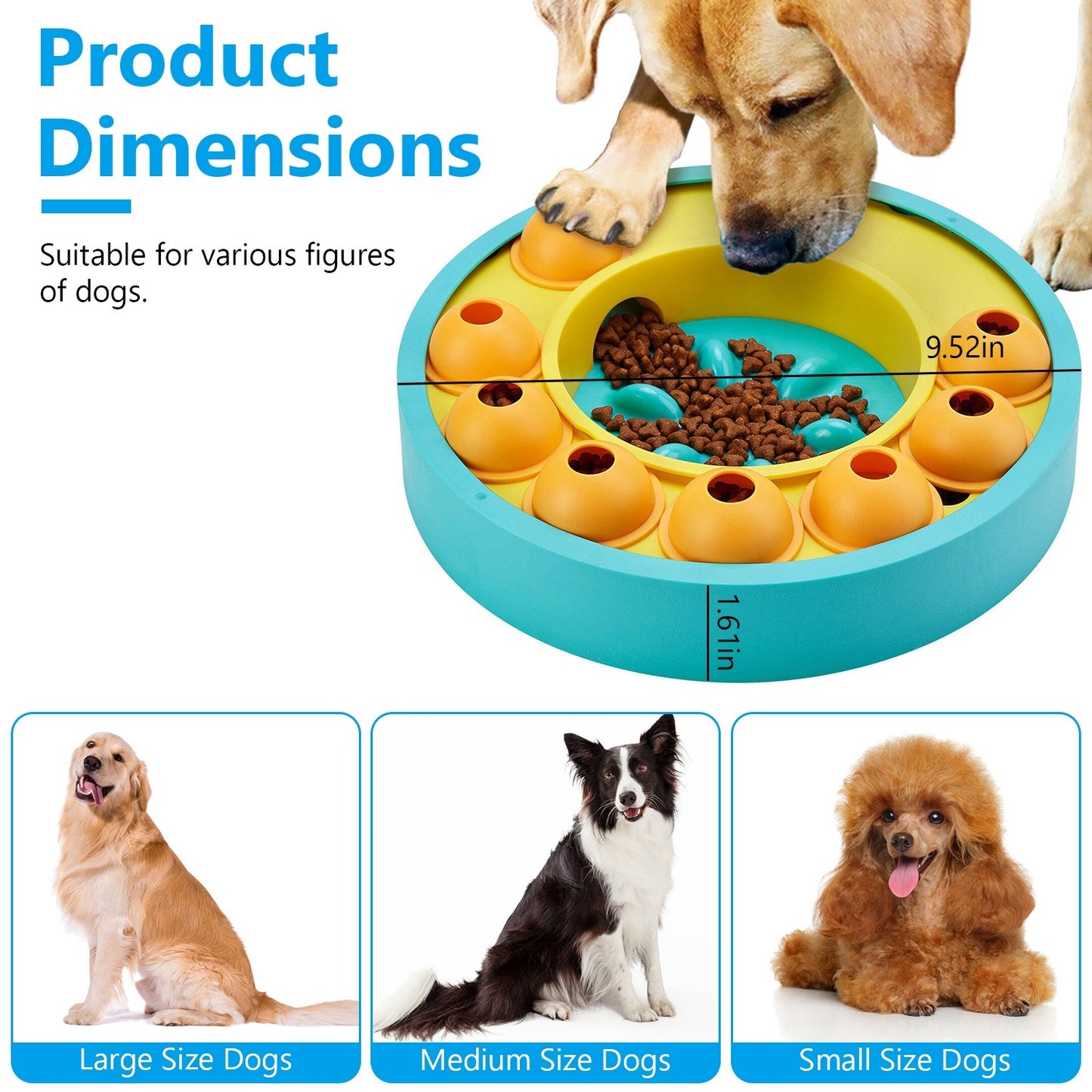 Dog Puzzle Slow Feeder Bowl – Interactive Treat Dispensing Toy
